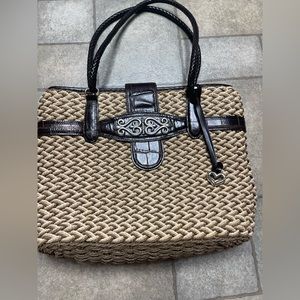 Brighton Straw And Leather Purse